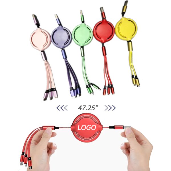 Retractable 3-in-1 Charging Cable