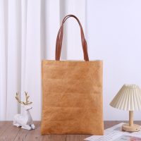 Washable Kraft Dupont Paper Tote Bag with Canvas Inner - Image 2