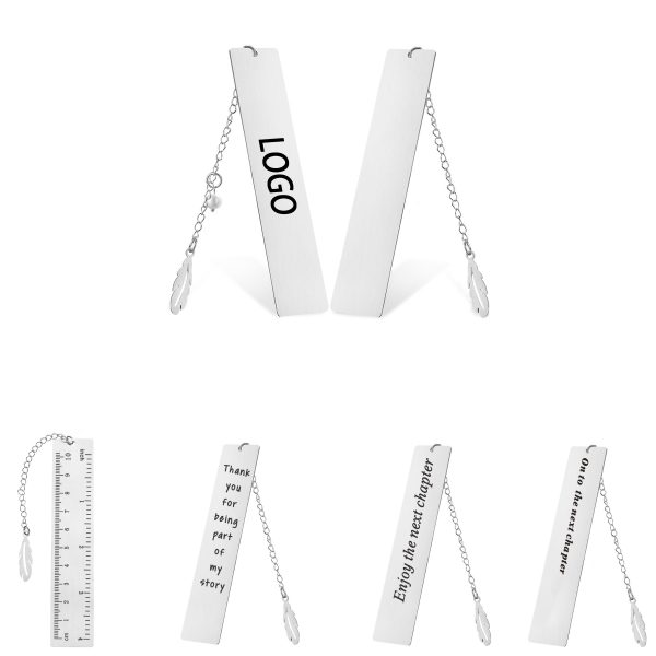 1" x 5.1" Stainless Steel Bookmark