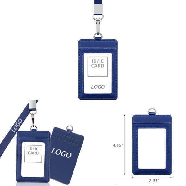 PU Leather Card Holder With Lanyard