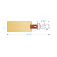 Wood Keychain Key Ring w/PU Leather Strap - Image 3