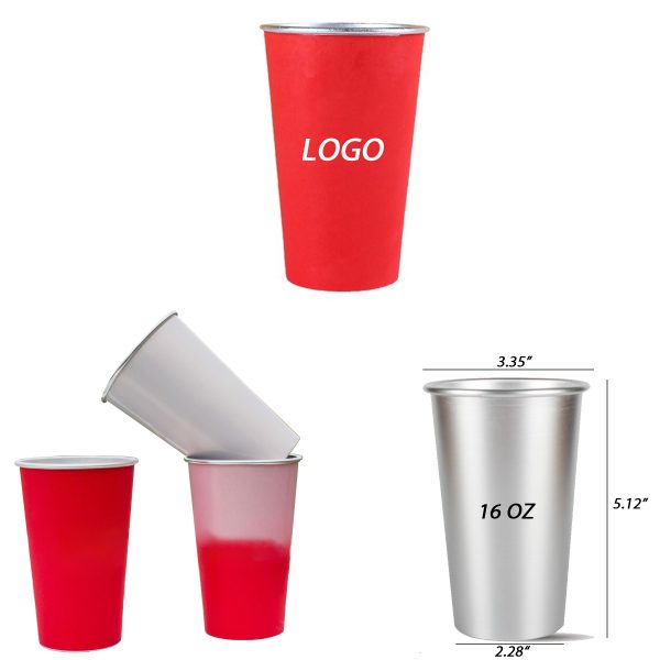 16 Oz. Aluminum Gradient Beer Cup MOQ100