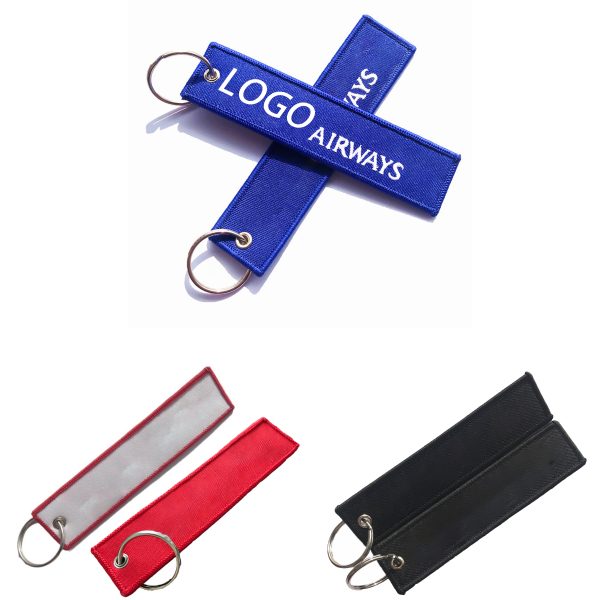 Reversible Embroidered Keychain Tag
