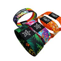3/5" Sublimated Elastic Event Wristband W/ Customizable Woven Label - Image 2