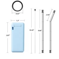 Silicone Collapsible Straw Kit with Case - Image 2