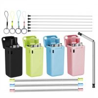 Silicone Collapsible Straw Kit with Case - Image 5