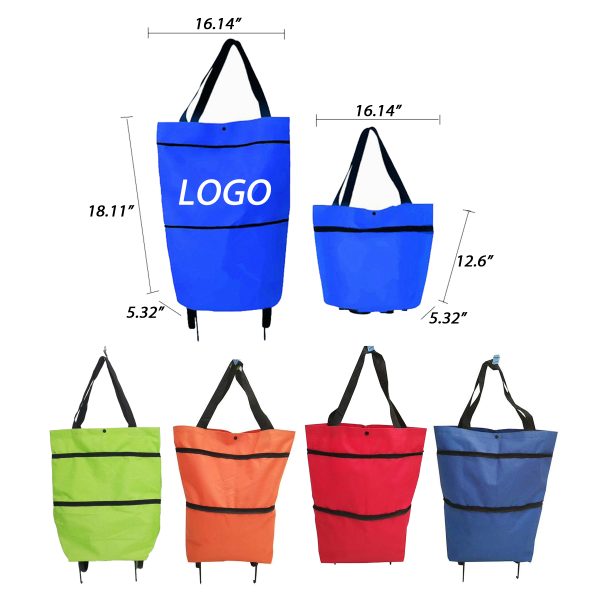 Foldable Expandable Shopping Bag w/Wheels