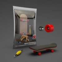 Maple Finger Skateboard w/Wearings - Image 5