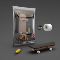 Maple Finger Skateboard w/Wearings - Image 6