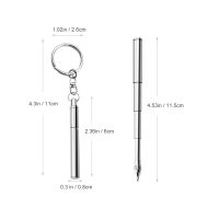 Stainless Steel Retractable Pen w/Keychain - Image 2