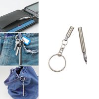 Stainless Steel Retractable Pen w/Keychain - Image 3