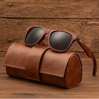 Wooden Sunglasses Vintage Leather Handmade Eyeglass Case - Image 7