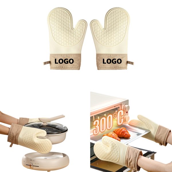 Oven mitts with customizable logos